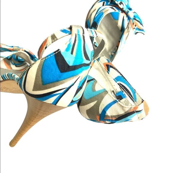 Escada Laurél Ankle Strap Bow Heels Summer - Picture 7 of 13